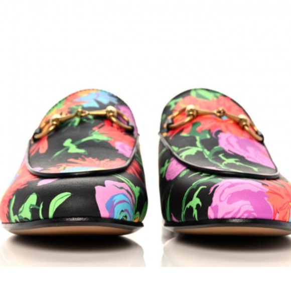 GUCCI X KEN SCOTT Malaga Kid Flora Infinity Women's Princetown - Picture 3 of 9